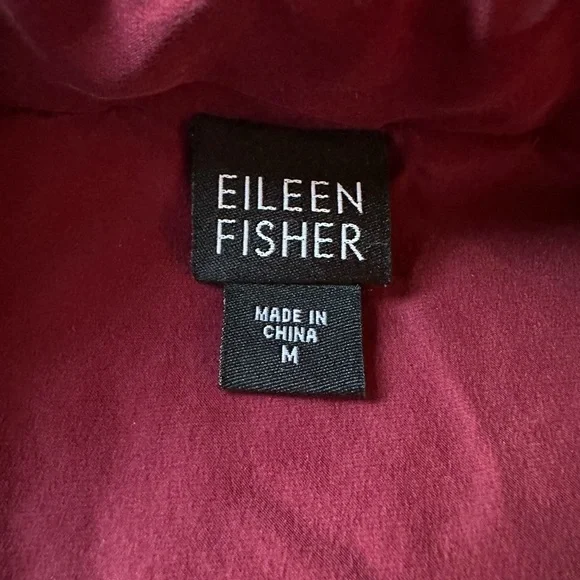 Eileen Fisher silk quilted jacket with pockets medium maroon - Picture 4 of 8